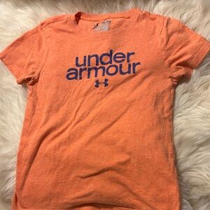 Under Armour Vibrant Orange Tee with Navy Logo